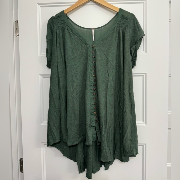 Free People ButtonFront HiLo Top - Picture 3 of 6